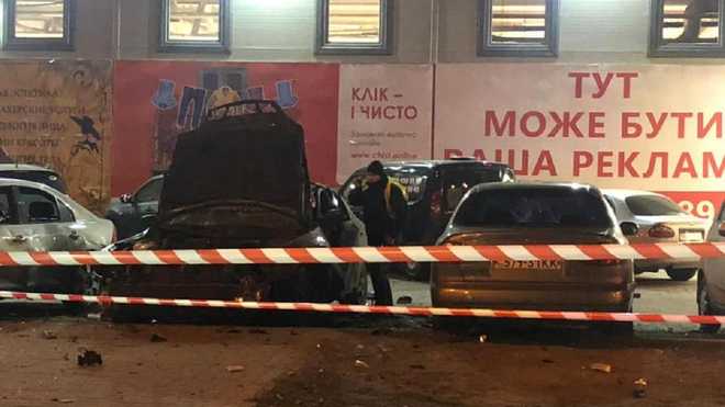 Взрыв автомобиля на мкаде